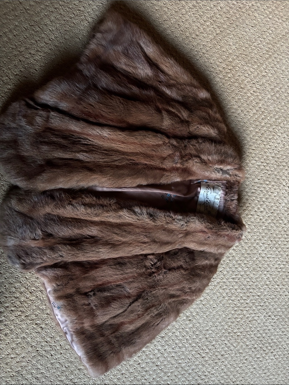 Luxurious Brown Fur Cape Jacket